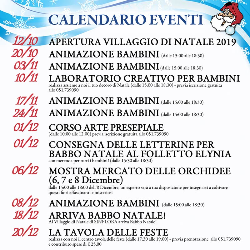 Villaggi Natale Bambini.Calendario Eventi Villaggio Di Natale 2019