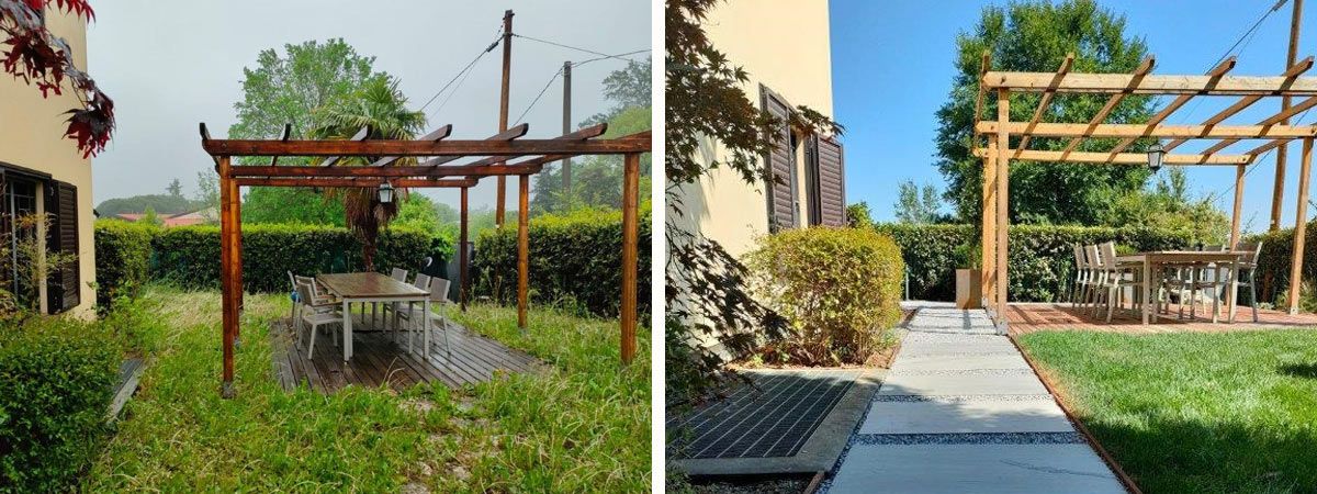 Realizzazione giardino con area living Bologna