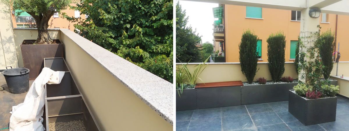 Terrazzo con fioriere
