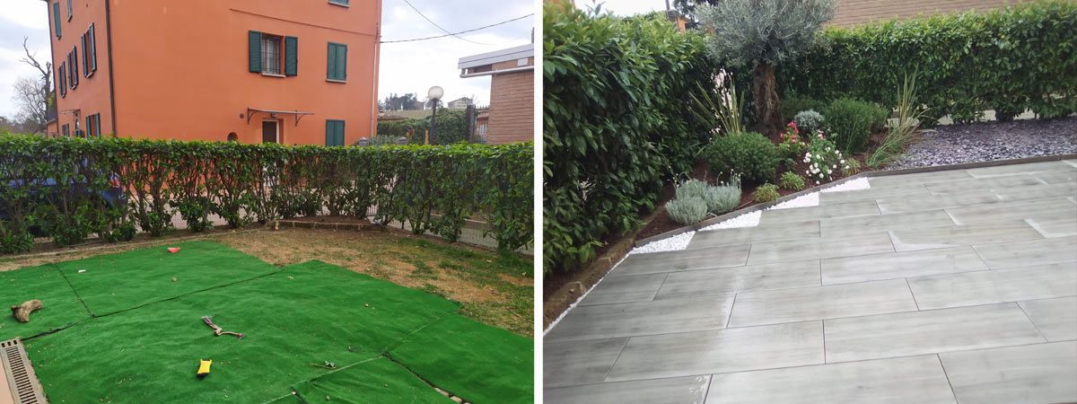 Realizzazione pavimentazione con pergola a Crespellano