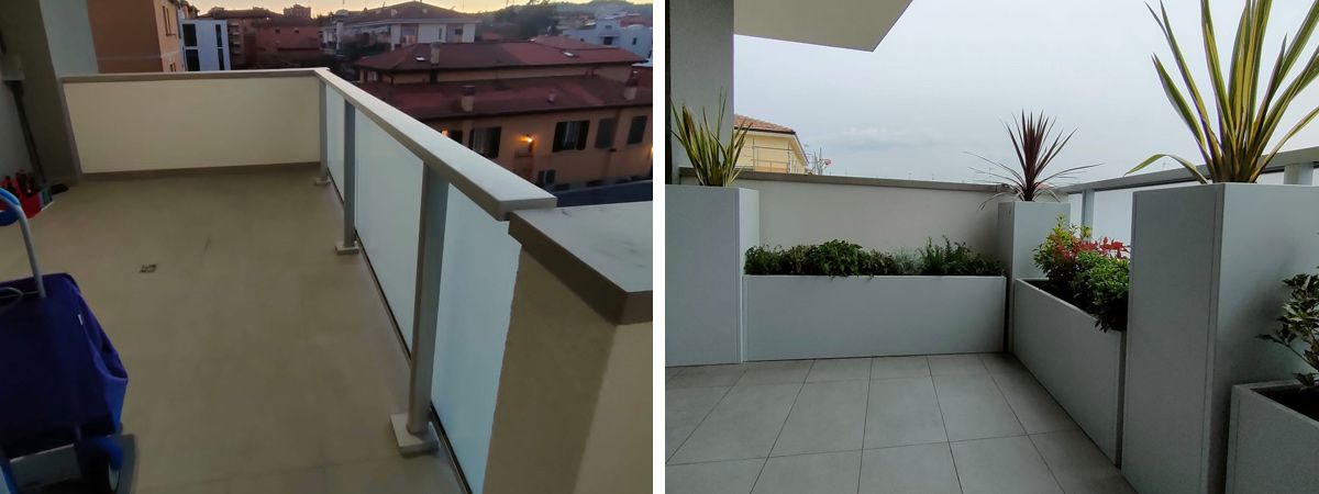 Progettazione e realizzazione terrazzo con fioriere