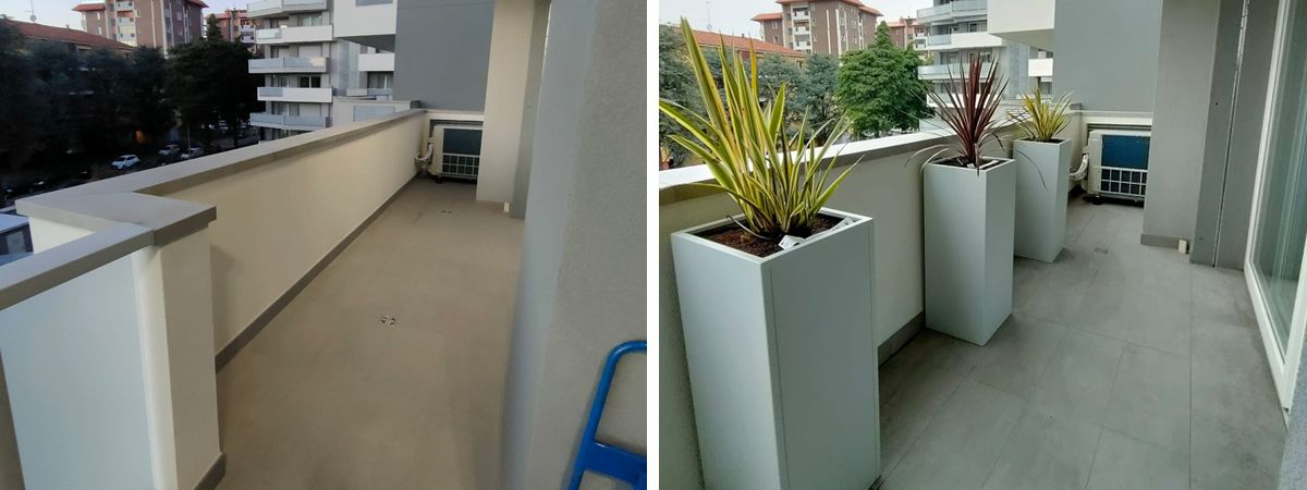 Progettazione e realizzazione terrazzo con fioriere