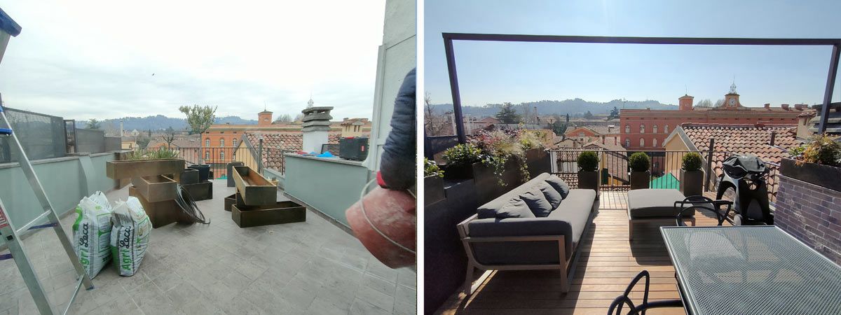 Progettazione e realizzazione terrazzo nel centro storico di Bologna