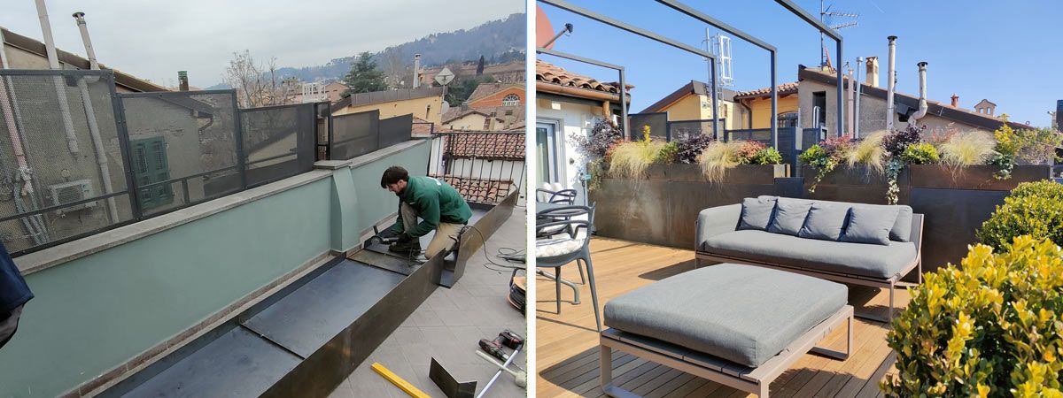 Progettazione e realizzazione terrazzo nel centro storico di Bologna