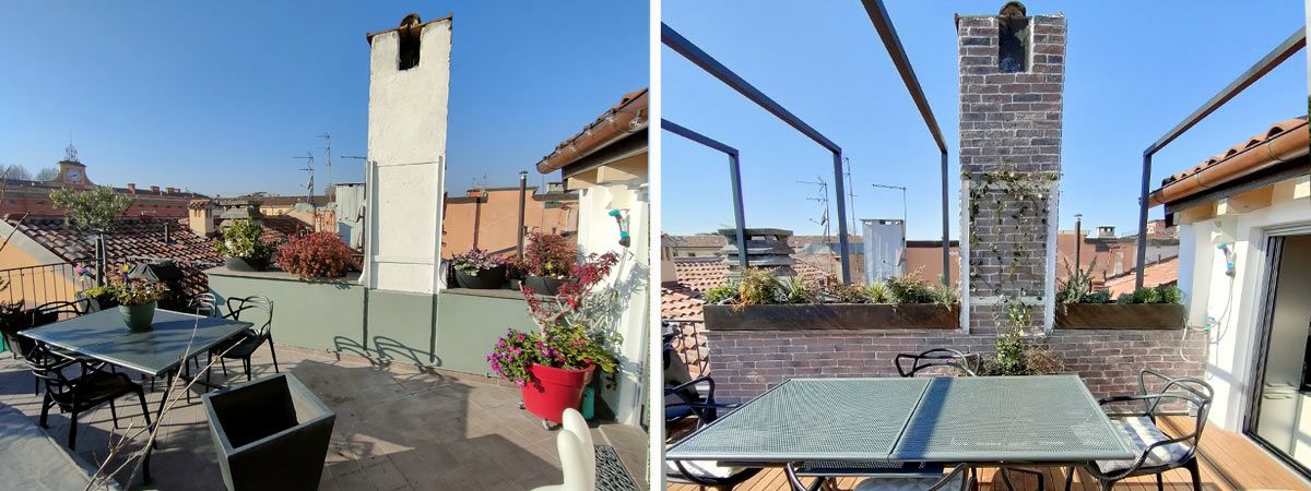 Progettazione e realizzazione terrazzo nel centro storico di Bologna