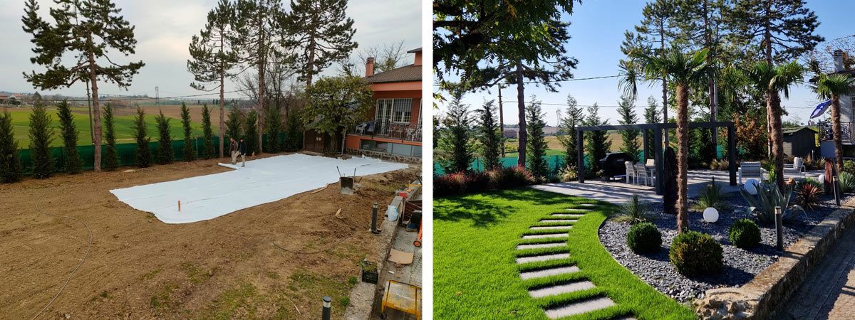 Realizzazione area living con ulivo secolare
